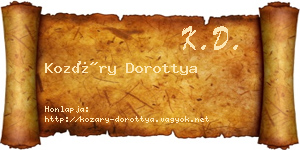 Kozáry Dorottya névjegykártya